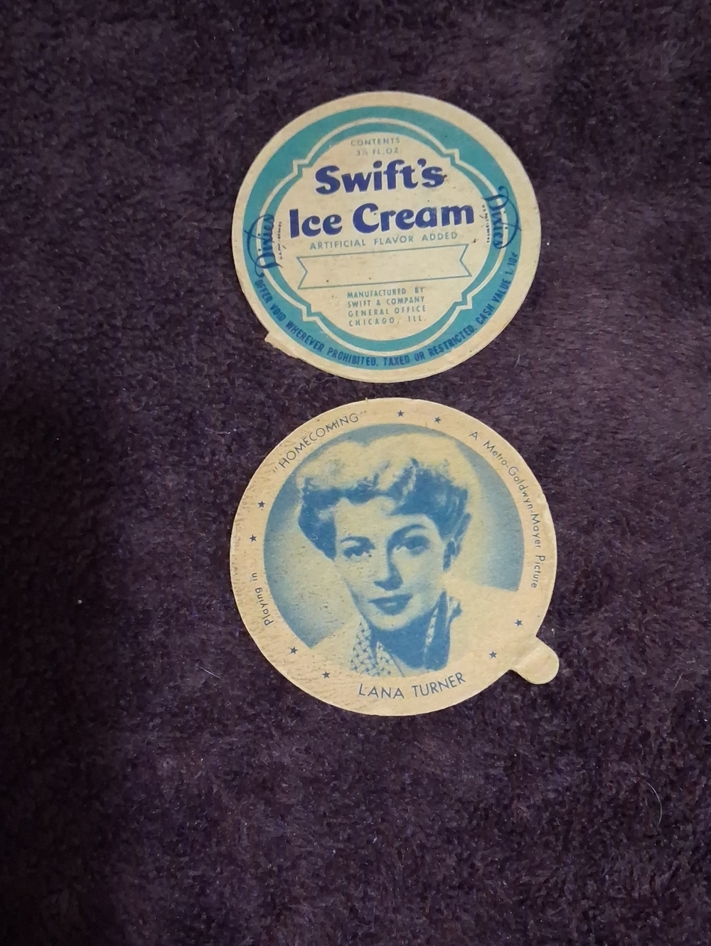 Swift's Ice Cream Vintage Paper Lids - Blue and Cream
